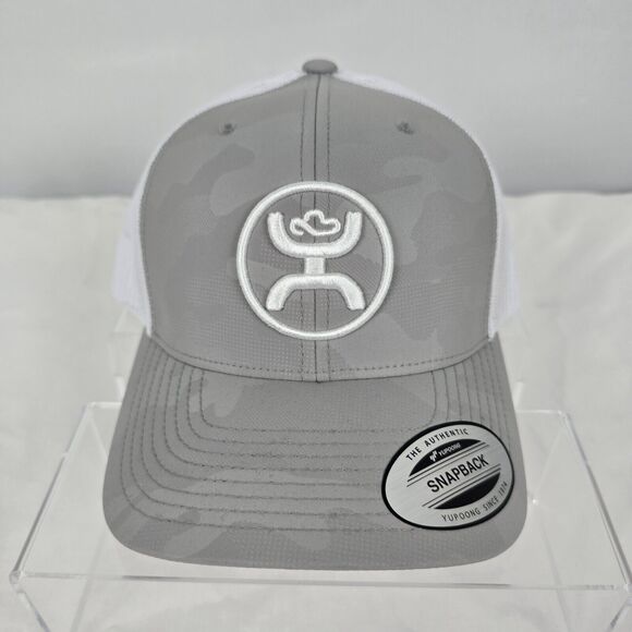 Hooey Trucker Hat O Classic Grey Camo White 2309T-GYWH Snapback Mid Profile NWT - Picture 1 of 12
